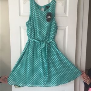 Turquoise polka dot dress