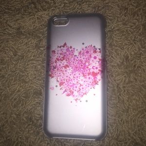 iPhone 5C grey flowered snap on case