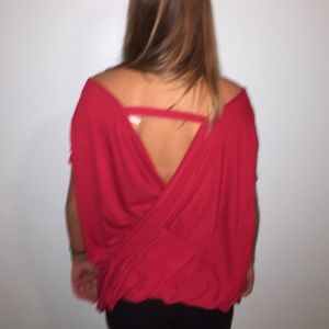 red open back top