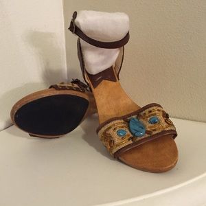 Michael Kors wooden 3" heels