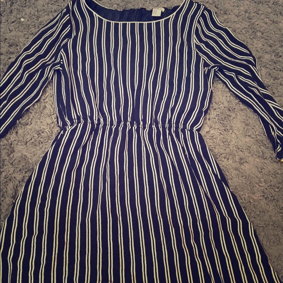Navy blue striped dress