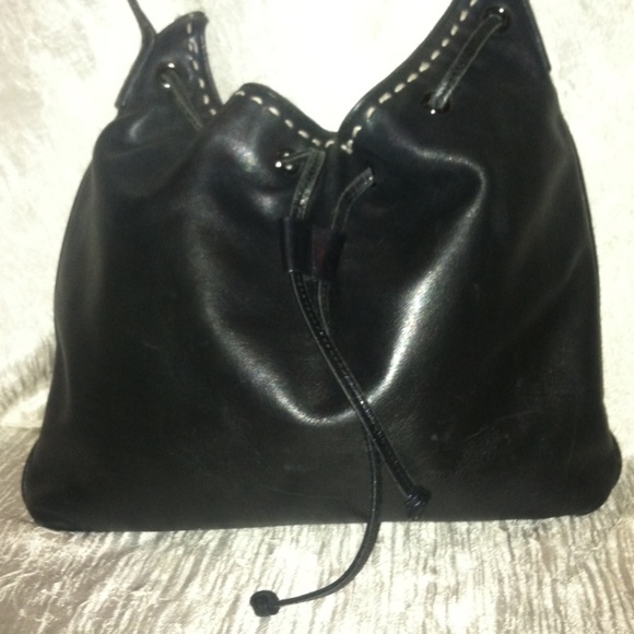 Carson Black Leather Purse