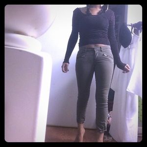 SOLD BDG army green cropped jeans