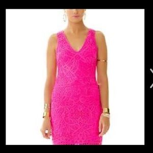 Lilly Pulitzer Astrid Shift Knit Crochet Pop Pink