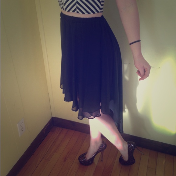 High low sheer skirt