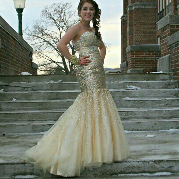 1 HOUR SALE Tiffany Designs Mermaid Prom Gown