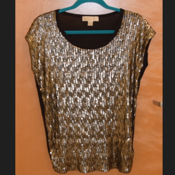 Sequin short sleeve shirt