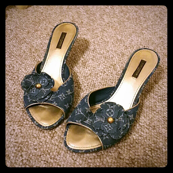 Authentic Louis Vuitton Denim monogram shoes