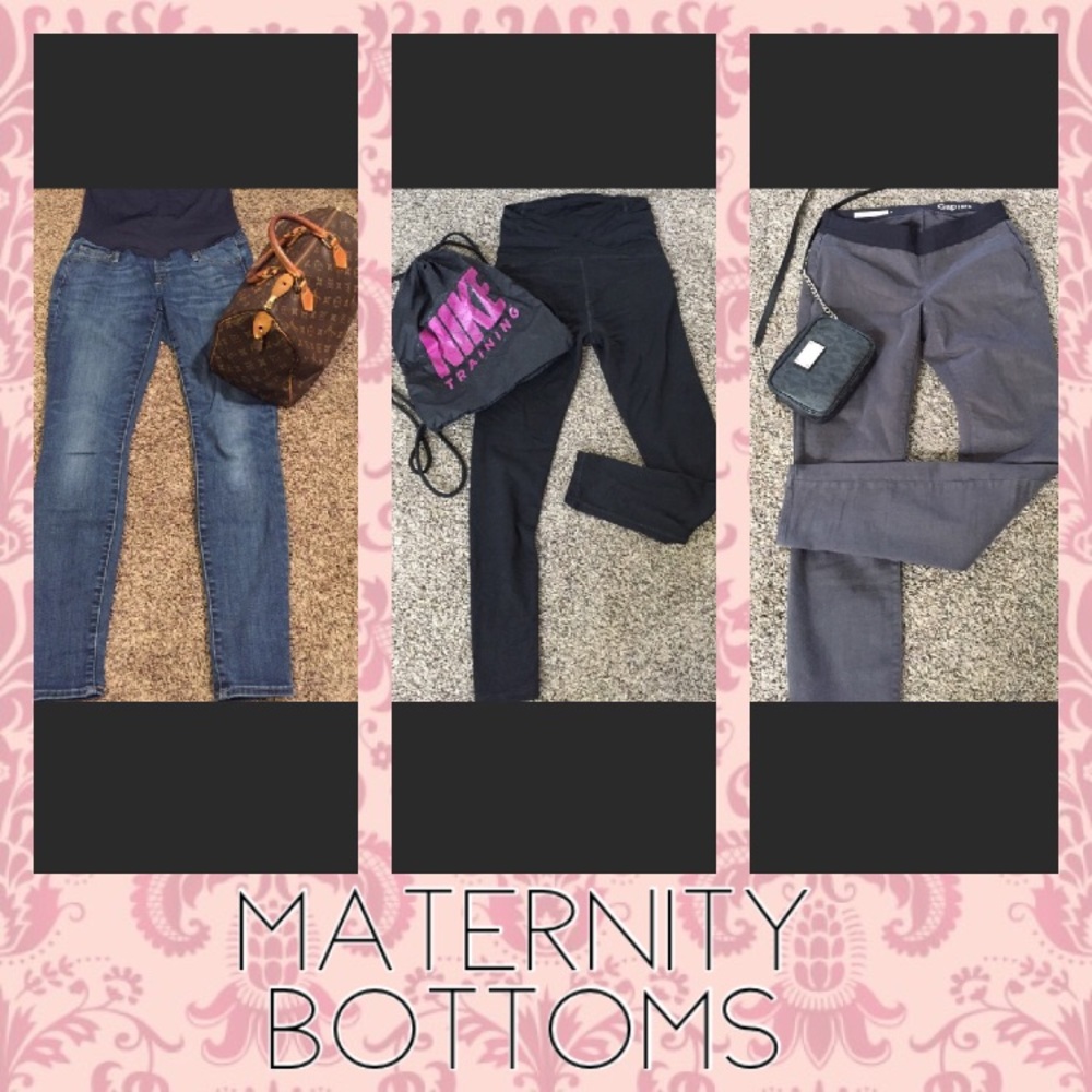 Maternity bottoms below