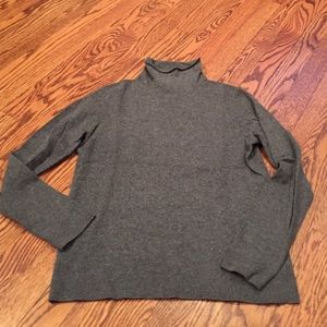 Gray cashmere turtleneck sweater