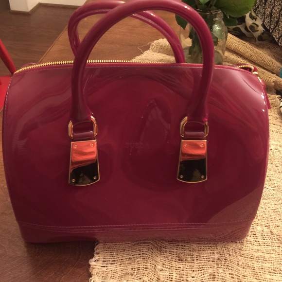 Burgundy FURLA candy bag