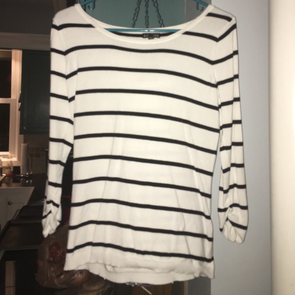 Express white and black striped sweater
