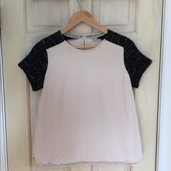 Jcrew top with wool sleeves