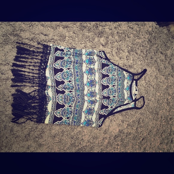 Boho tank with tassels