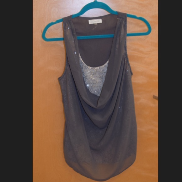 Sparkle and sheer tank top