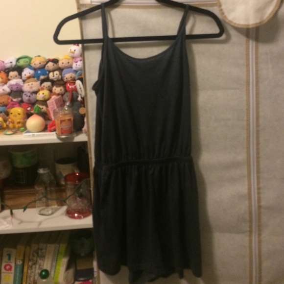 Navy blue spaghetti strapped romper