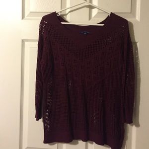 American eagle eyelet sweater