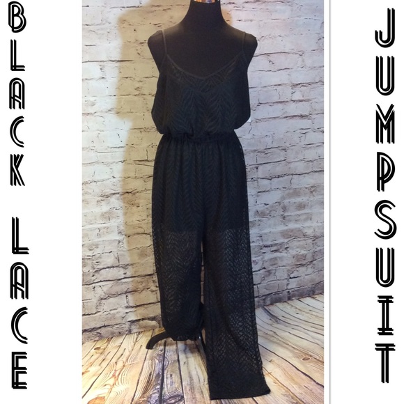 Pants - PRETTY BLACK LACE JUMPSUIT