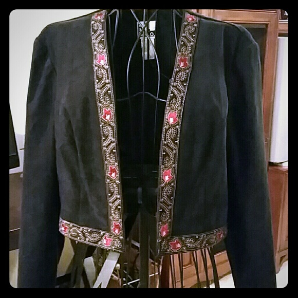Beautiful faux suede crop jacket