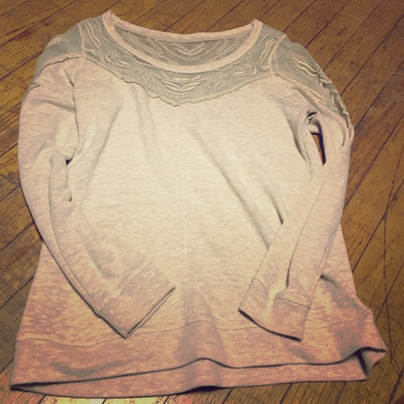 Maurice's sweater with lace detailing