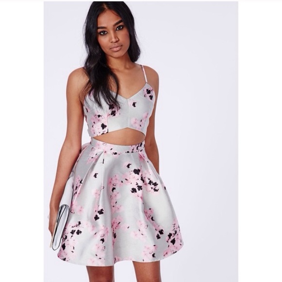 Floral Cut Out Floral Dress