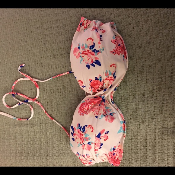 Lightly padded, floral bandeau top