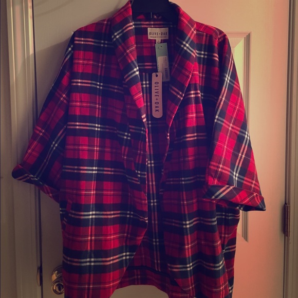 Olive & Oak Plaid oversized blazer
