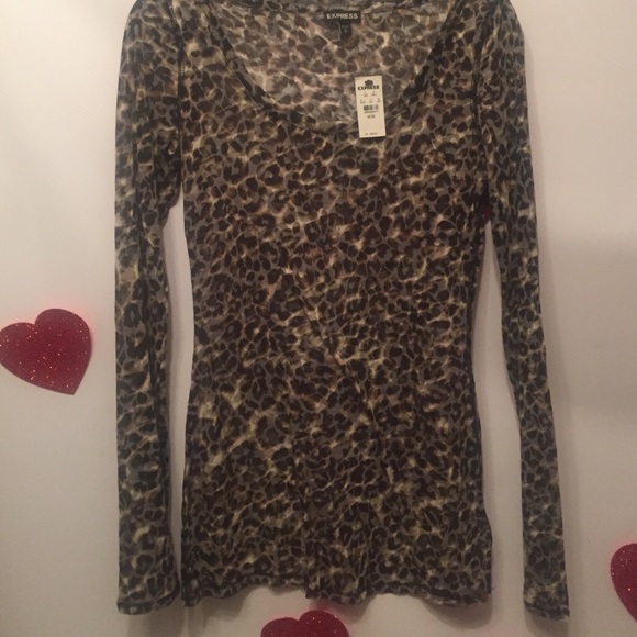 Express leopard cheetah print top medium NWT