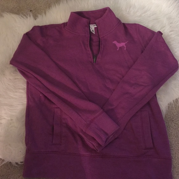 PINK Victoria's Secret Tops - Victoria's Secret PINK half zip sweatshirt