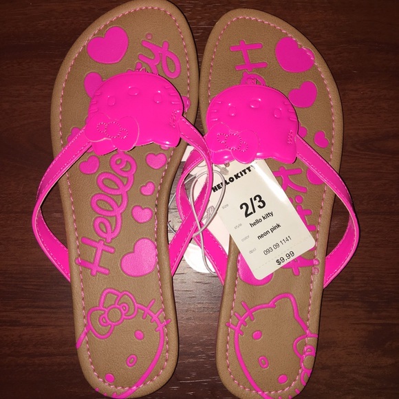 Hello Kitty Flip Flops Size 2/3 - Picture 3 of 3