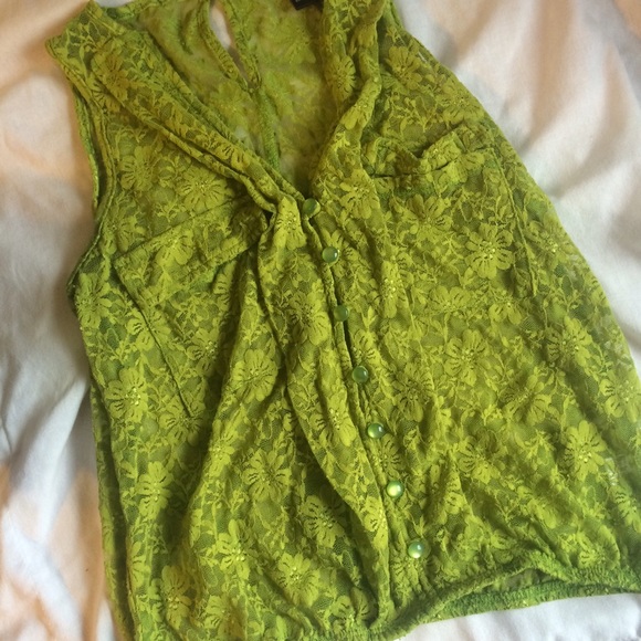 Wet Seal Green Lace Top