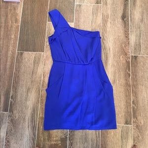 Blue one shoulder dress. Size small