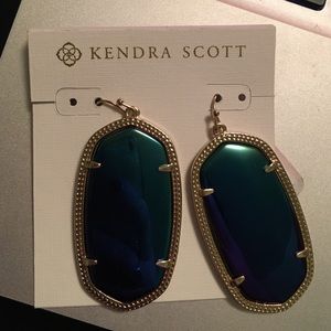 Danielle Black Iridescent Earrings