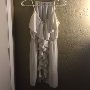 White zip up dress