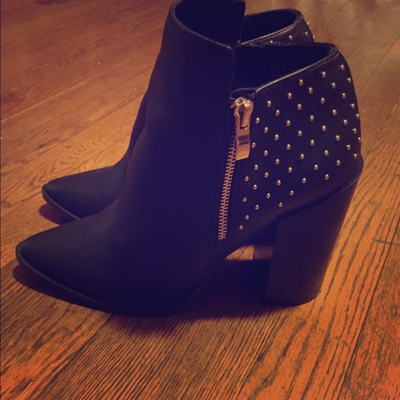 Black booties with studs
