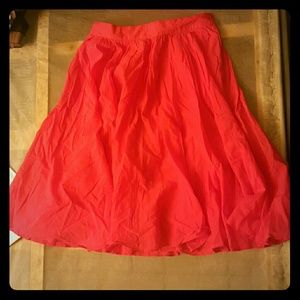 Layered A-line orange J. CREW Skirt