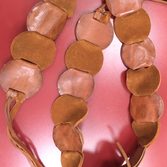 Vintage Leather Belt Festival Hippie - Picture 2 of 2