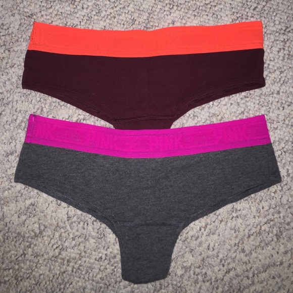 2 Victoria's Secret pink Small CHEEKSTER panties