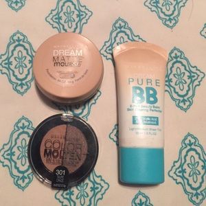 Eye shadow and foundation