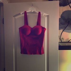 Red bustier shirt