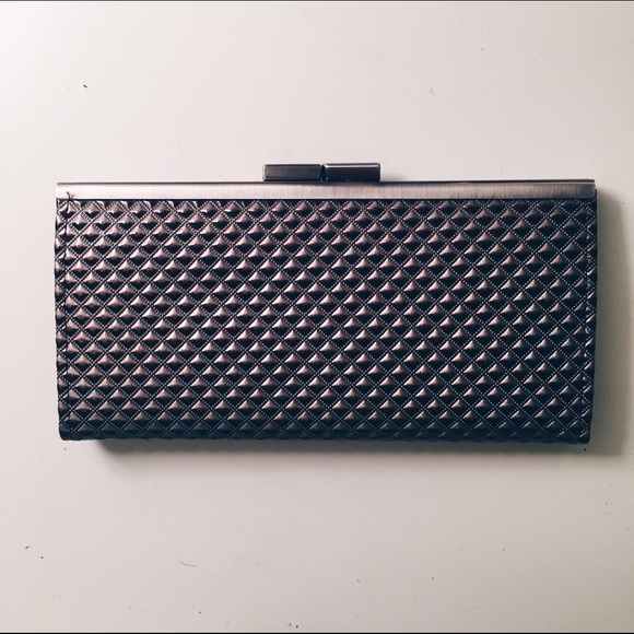 Charcoal Metallic Clutch / Wallet