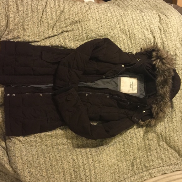 Abercrombie & Fitch hooded puffer long jacket
