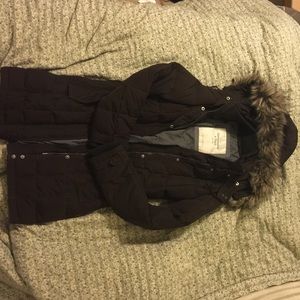 Abercrombie & Fitch hooded puffer long jacket