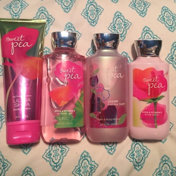 Sweet pea lotion shower gel and bubble bath