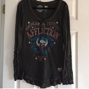 Cute embellished long sleeve Affliction shirt