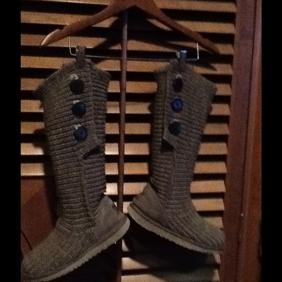 Ugg - Tall Gray Classic Cardy Knit Boots