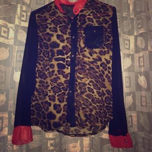 Leopard Print Long Sleeve Shirt