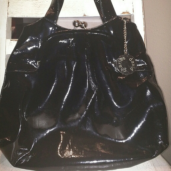 Charles David Black Patent Leather Handbag