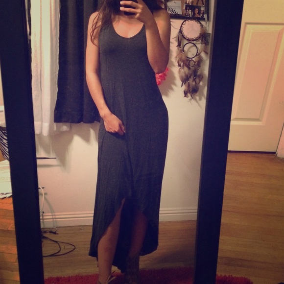 Gray Maxi high to low dress.