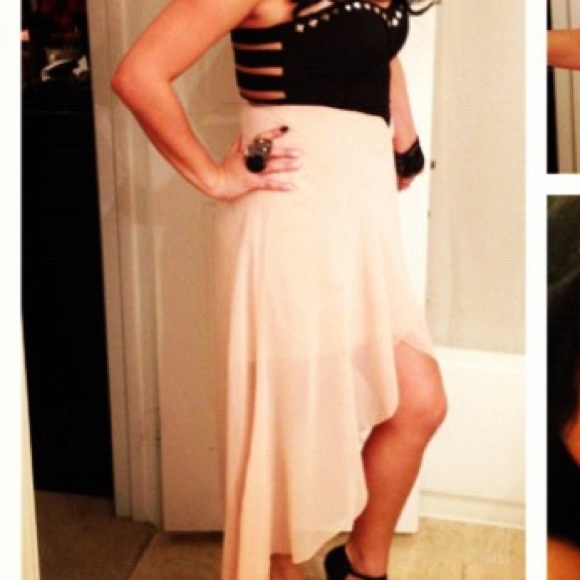 Two toned high low dress with studs - Picture 4 of 4